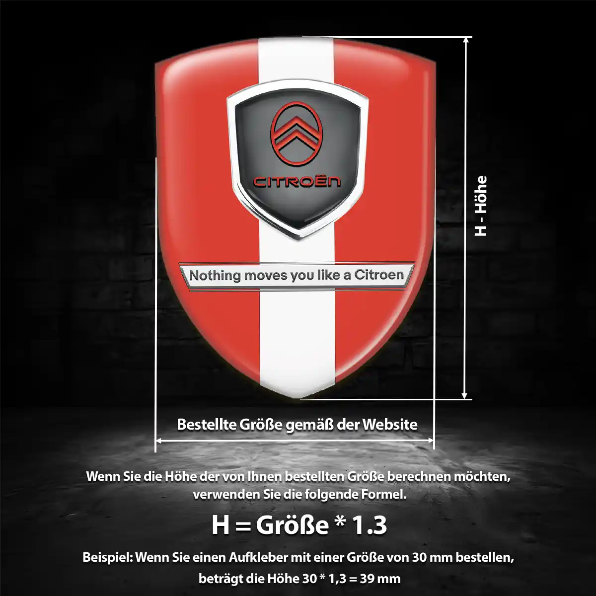 Citroen Aufkleber Emblem Premium-Edition