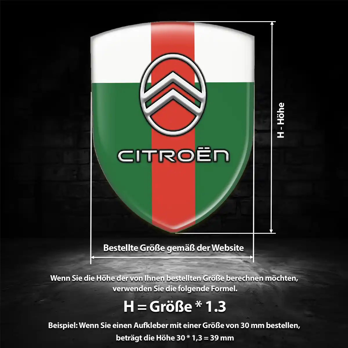 Citroen Aufkleber Emblem Wappen Premiumqualität