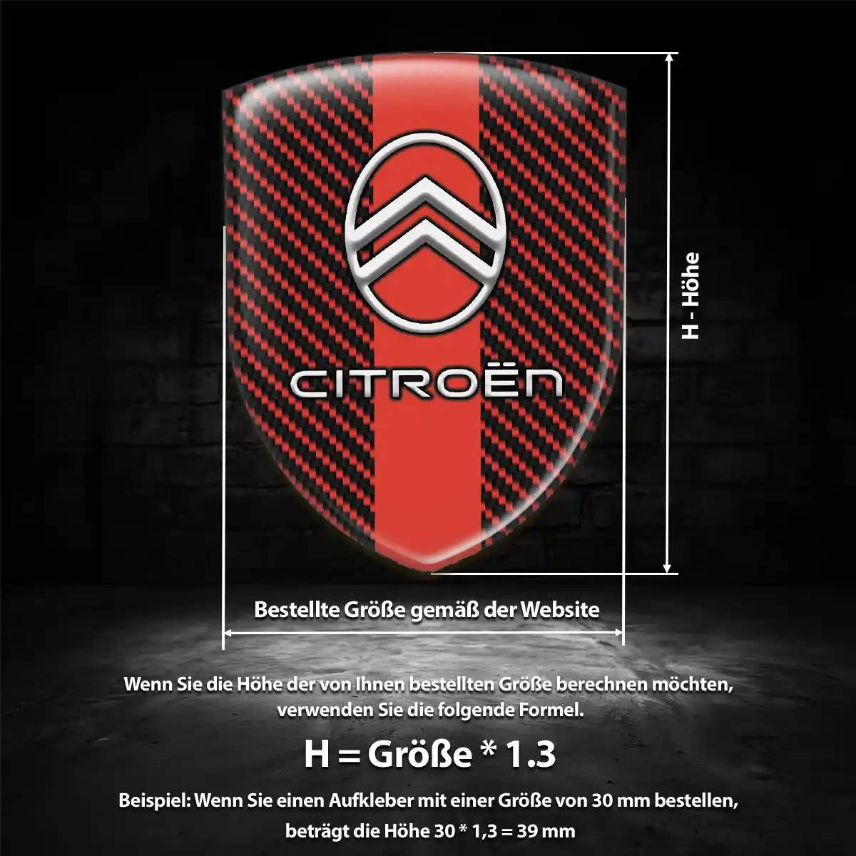 Citroen Aufkleber Embleme Silikon Premium-Edition