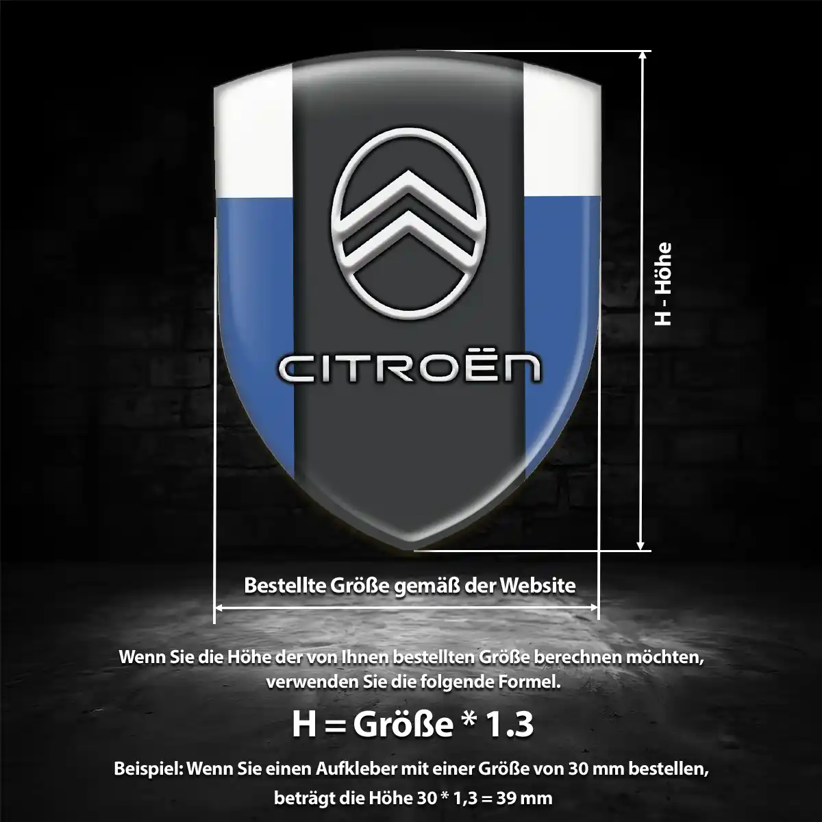 Citroen Aufkleber Wappen Emblem Premium-Edition