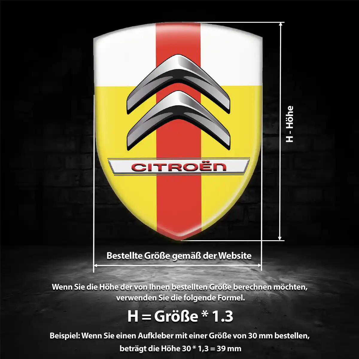 Citroen Aufkleber Wappen Emblem Tuningfahrzeug