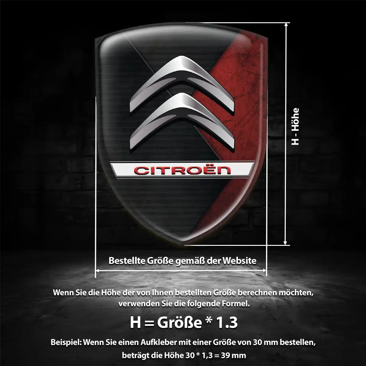 Citroen Emblem Aufkleber Hochwertiges Harz