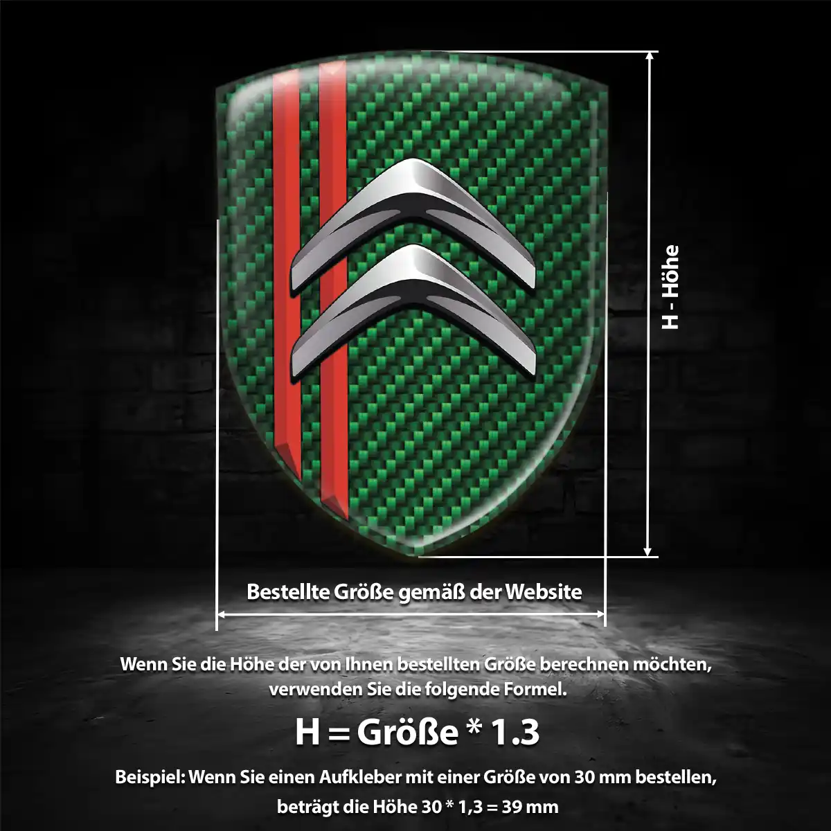 Citroen Emblem Aufkleber Wappen Luxus-Edition