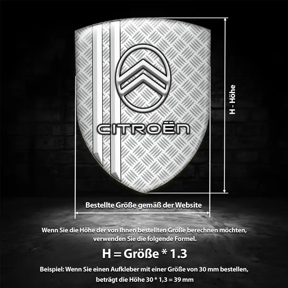 Citroen Emblem Wappen Aufkleber Auto Premium-Edition
