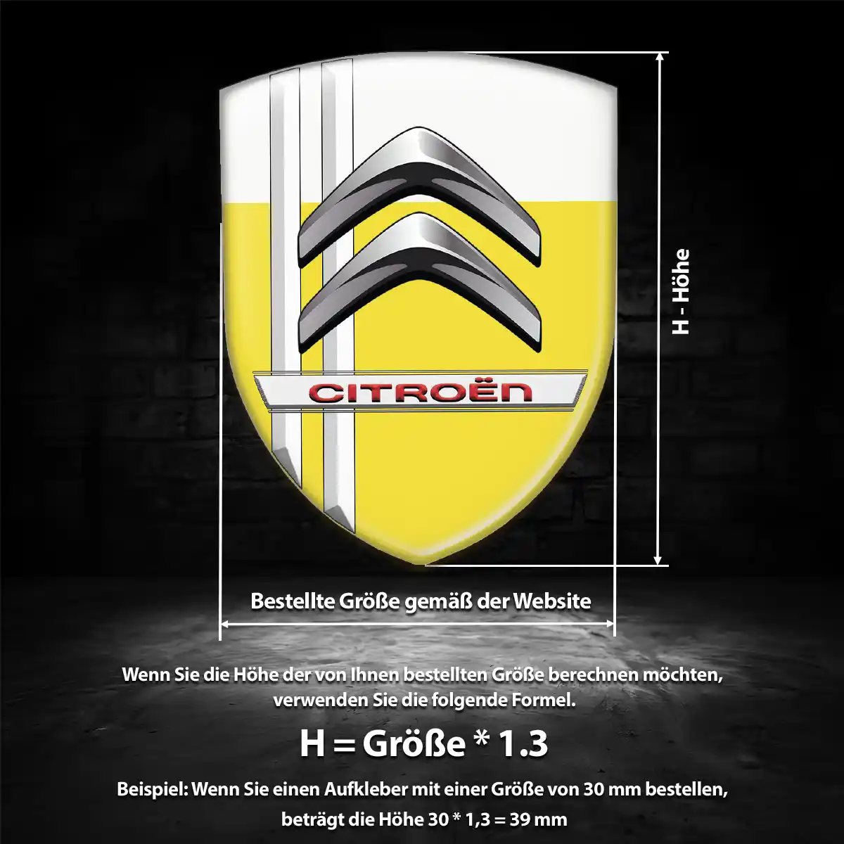 Citroen Emblem Wappen Aufkleber Interieurdesign
