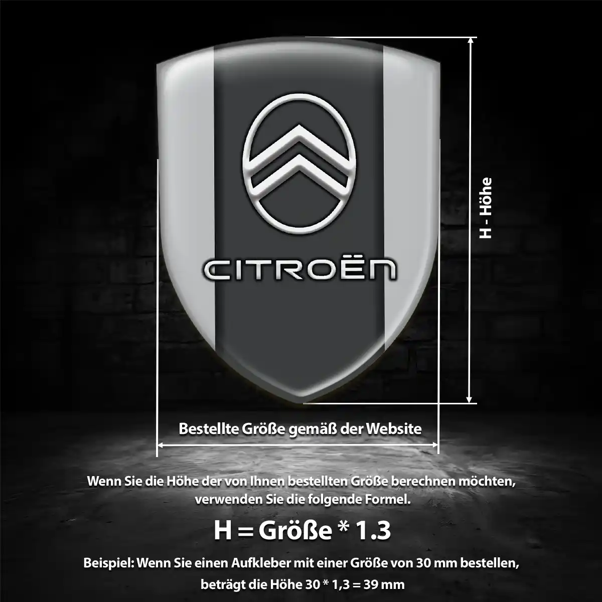 Citroen Silikon Aufkleber Auto Hochwertiges Harz