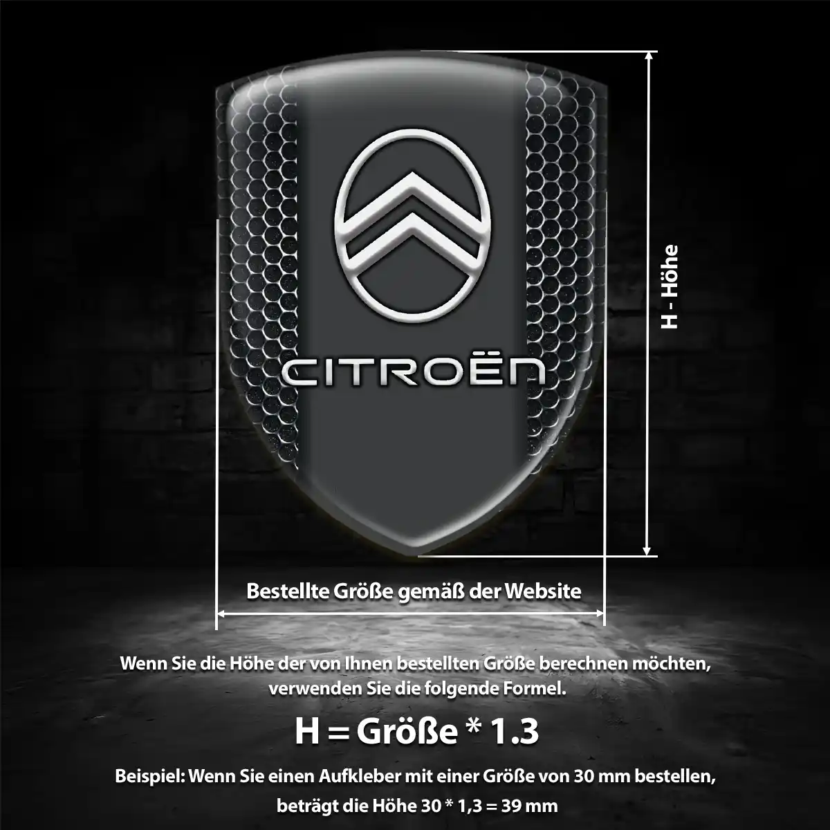 Citroen Silikon Aufkleber Wappen Premium-Edition