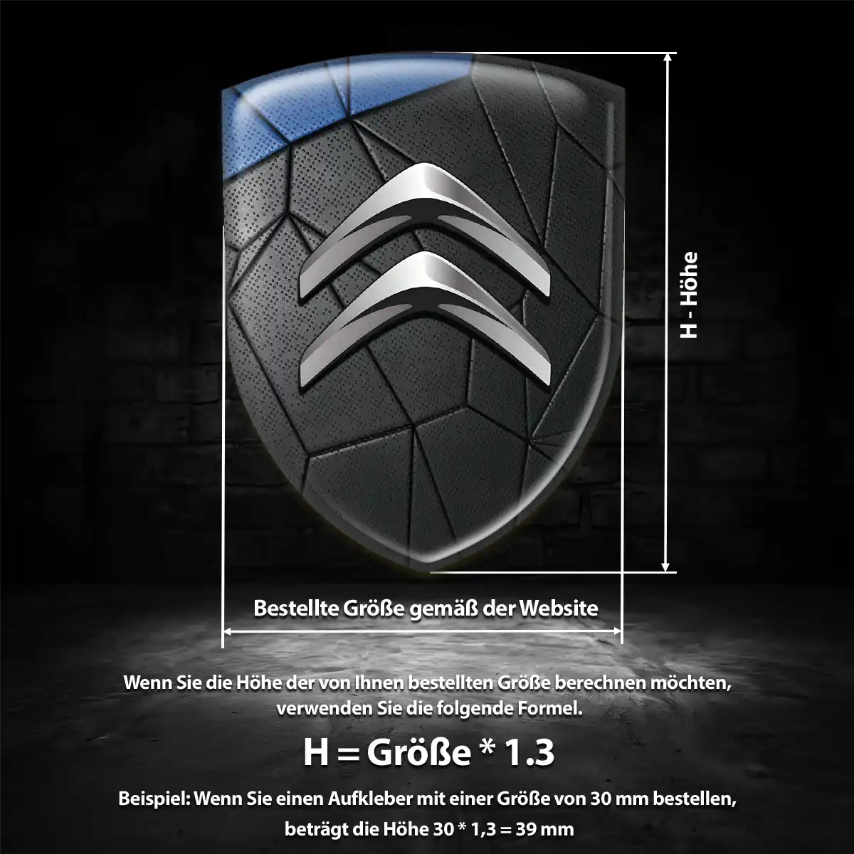 Citroen Wappen Aufkleber Emblem Auto Premium-Edition