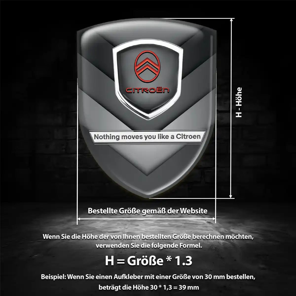 Citroen Wappen Aufkleber Emblem Interieurdesign