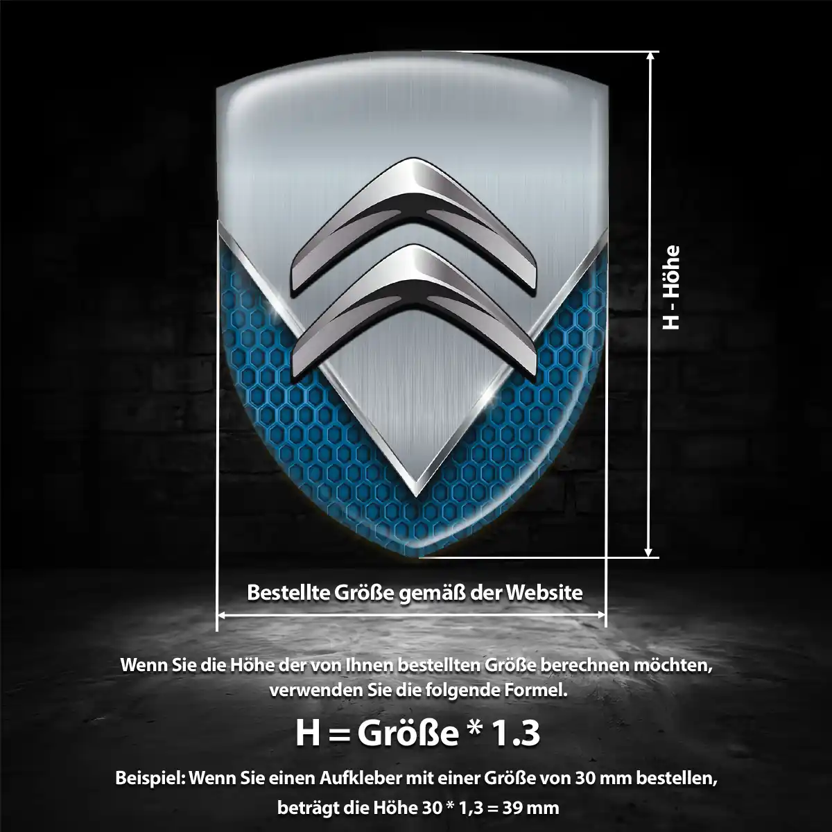 Citroen Wappen Aufkleber Emblem Premium-Edition