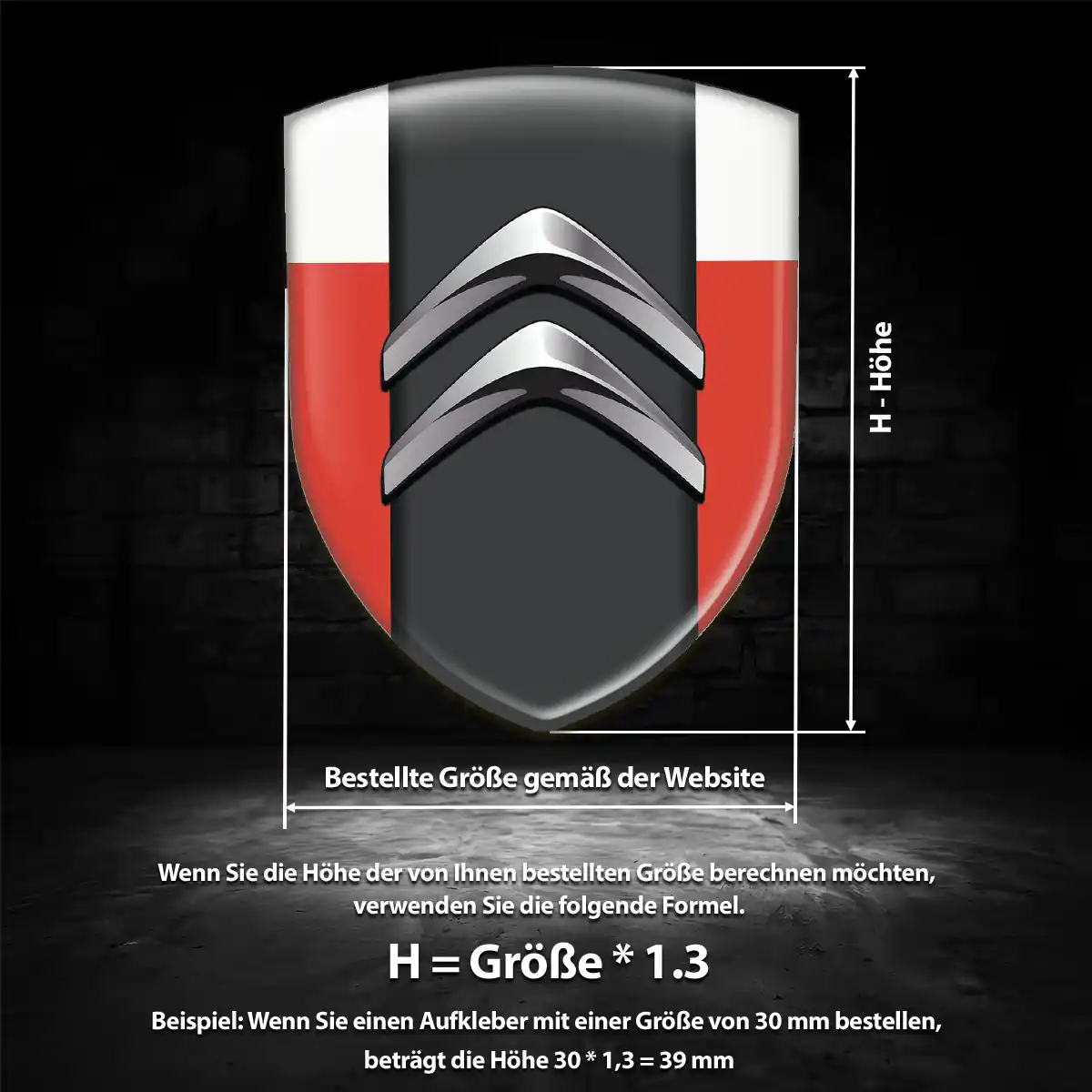 Citroen Wappen Aufkleber Hochwertiges Harz