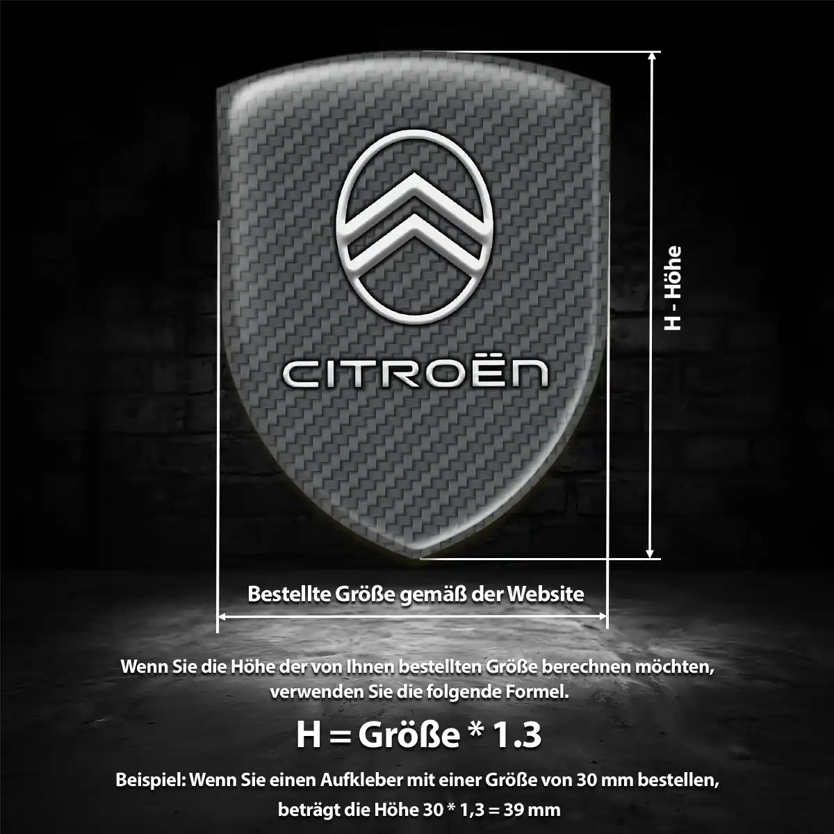 Citroen Wappen Emblem Aufkleber Auto Luxus-Edition