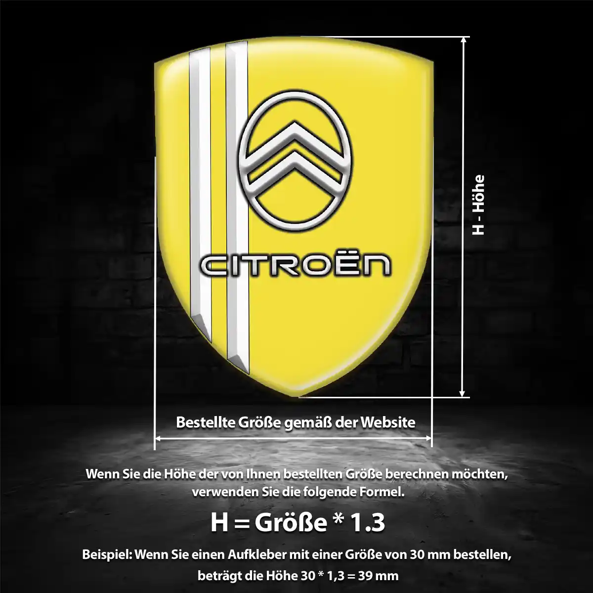 Citroen Wappen Emblem Aufkleber Erstklassige Qualität