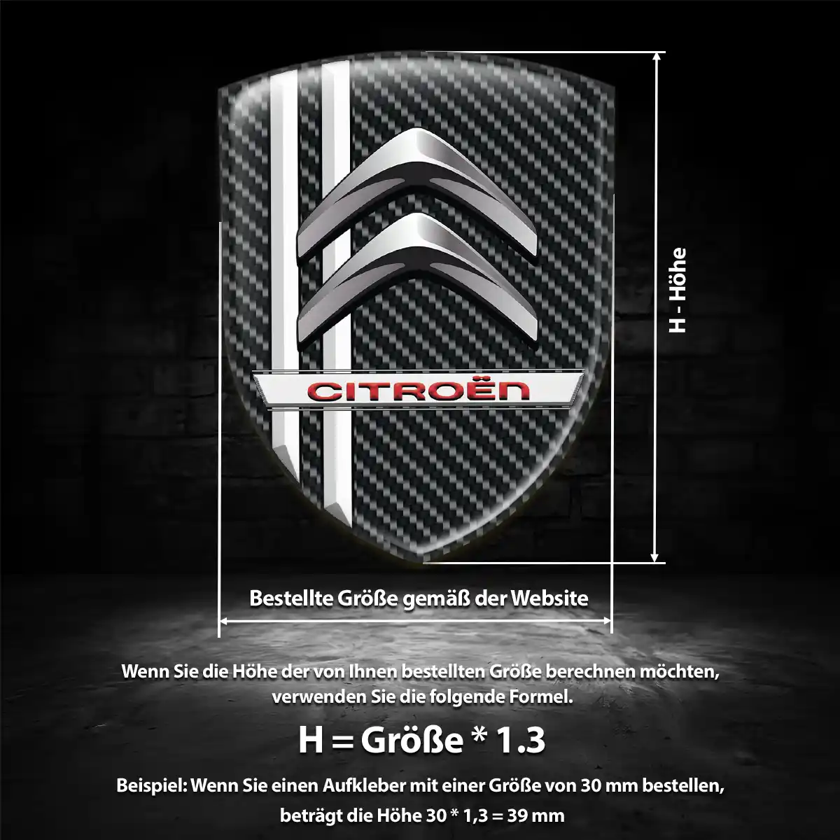 Citroen Wappen Emblem Aufkleber Interieurdesign