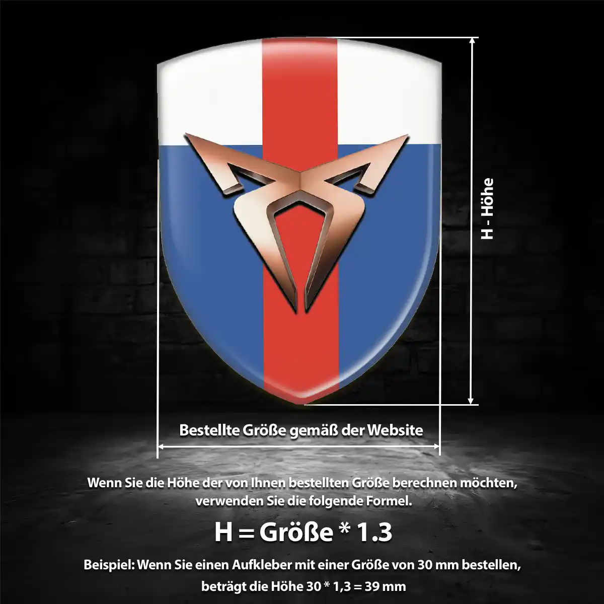 Cupra 3D Gel Aufkleber Emblem Premium-Edition