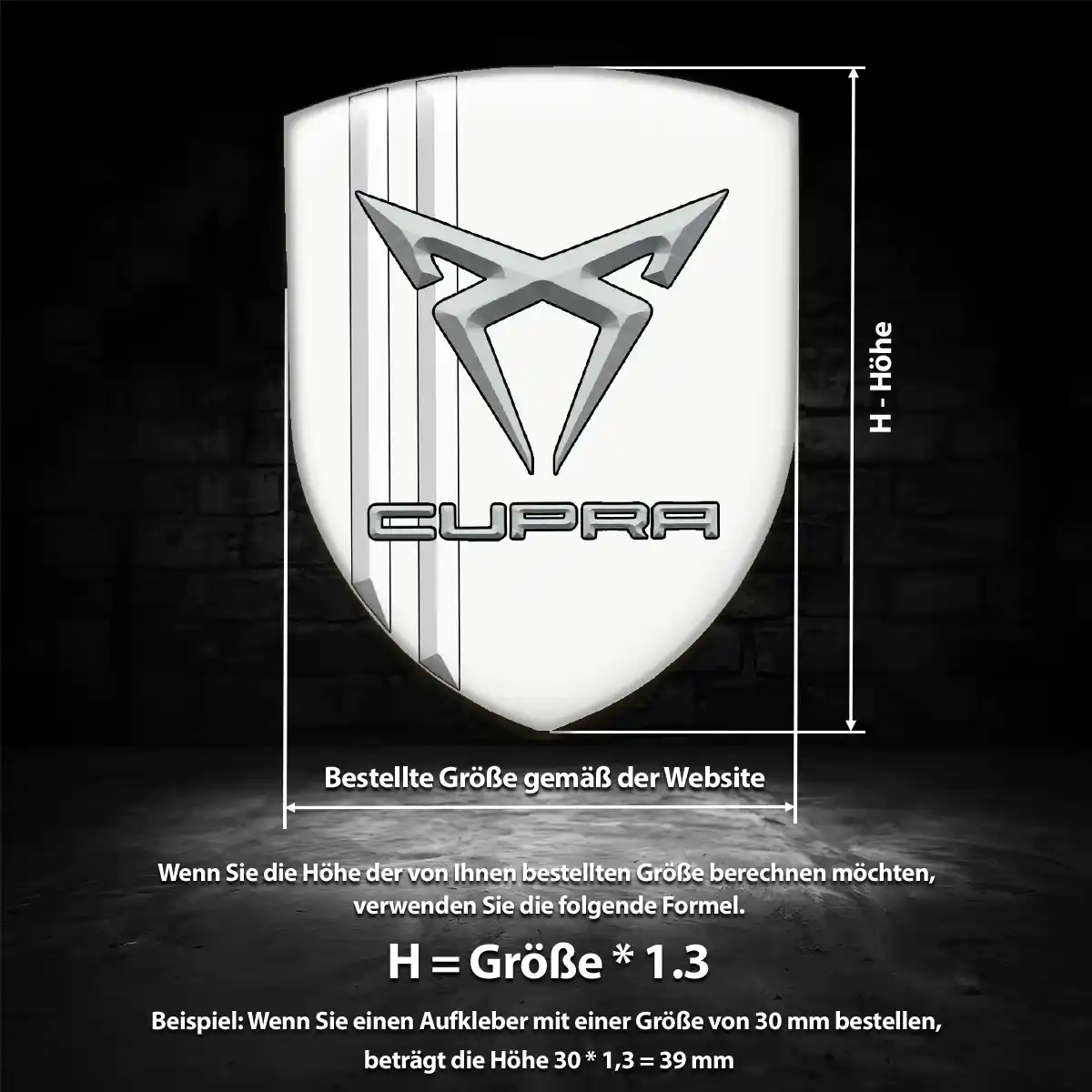 Cupra 3D Gel Aufkleber Wappen Auto Hohe Qualität
