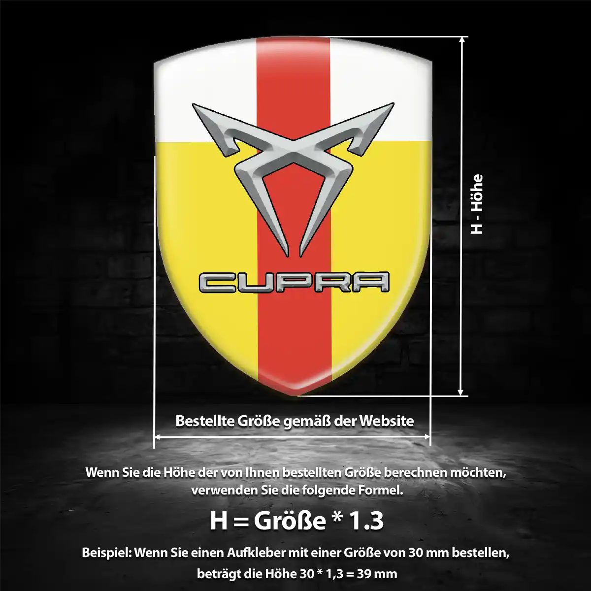 Cupra 3D Gel Aufkleber Wappen Auto Premium-Edition