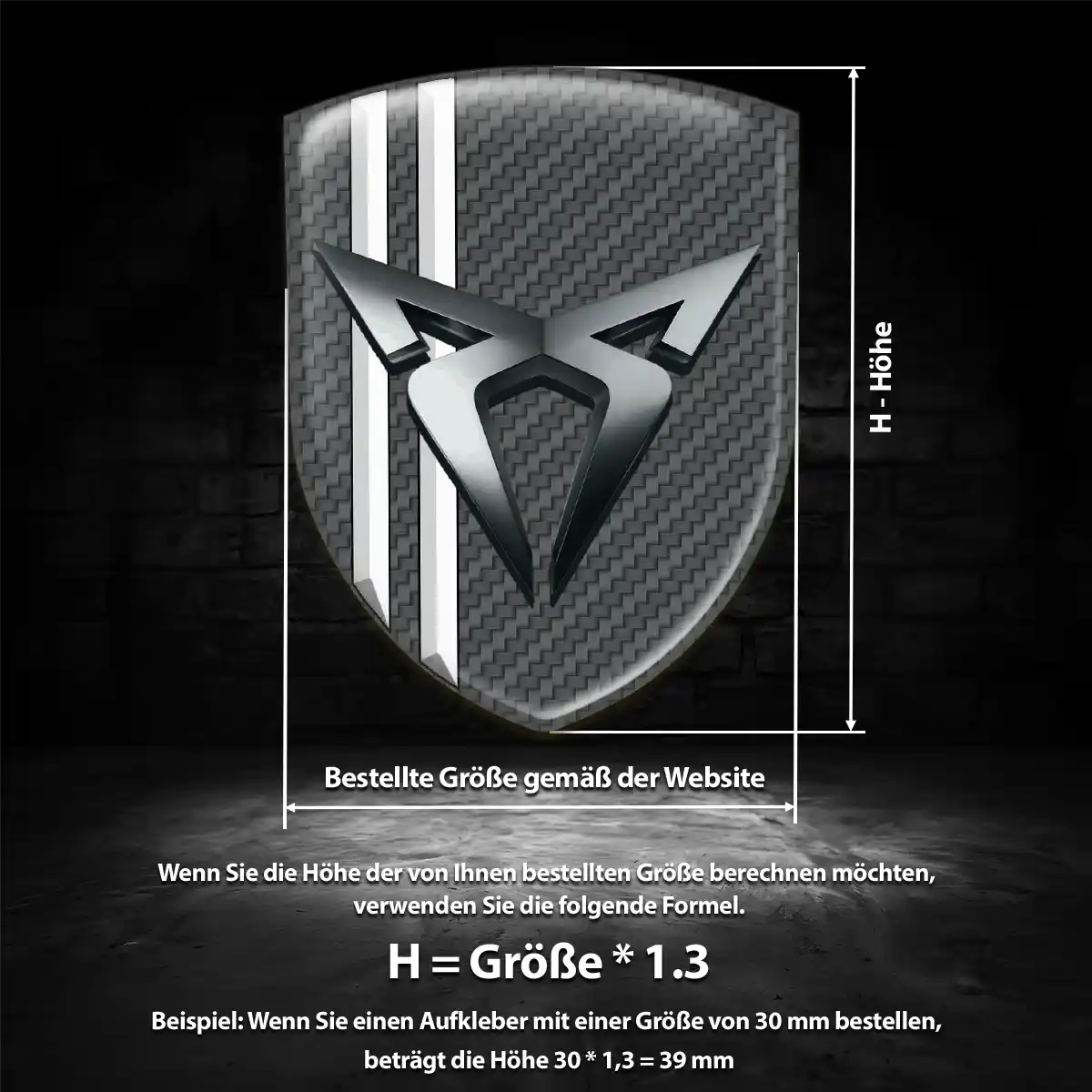 Cupra 3D Gel Aufkleber Wappen Auto Stilvolles Design