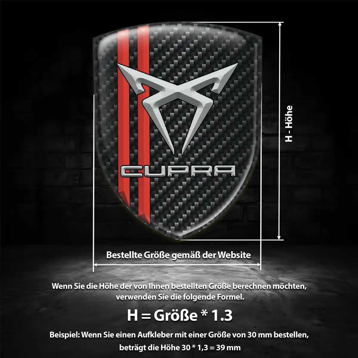 Cupra Aufkleber 3D Gel Emblem Limitierte Auflage