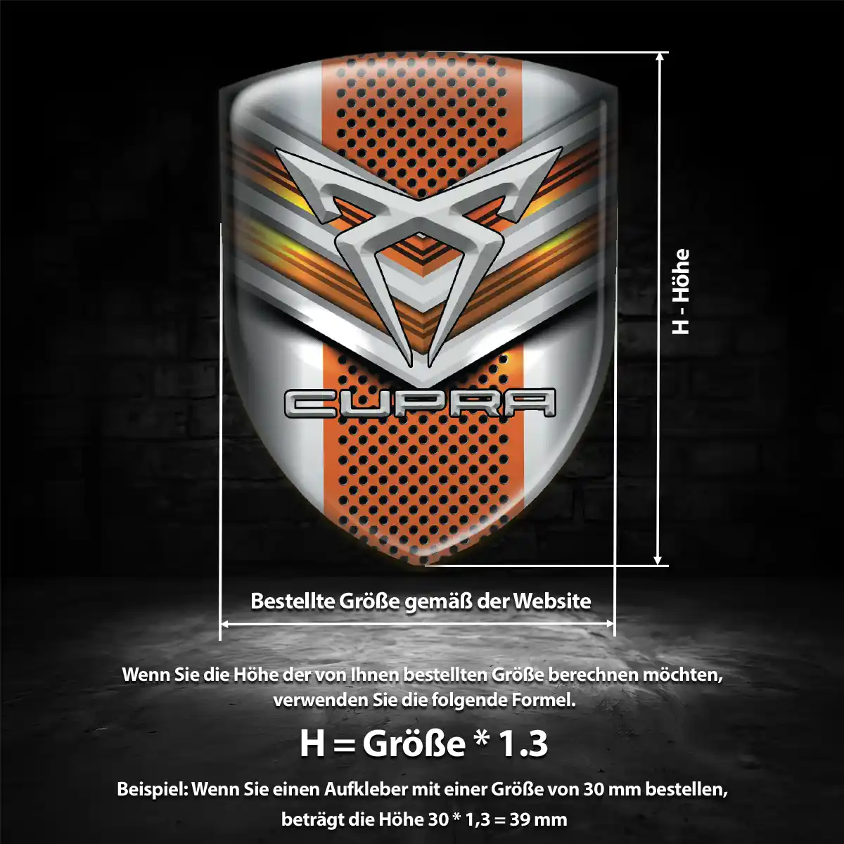 Cupra Aufkleber 3D Gel Emblem Premium-Edition
