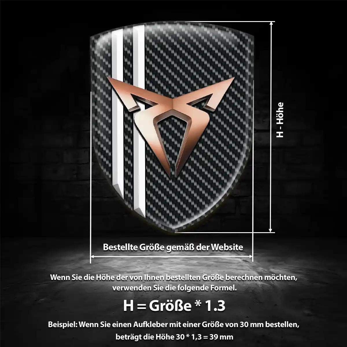 Cupra Aufkleber 3D Gel Silikon Premium-Edition