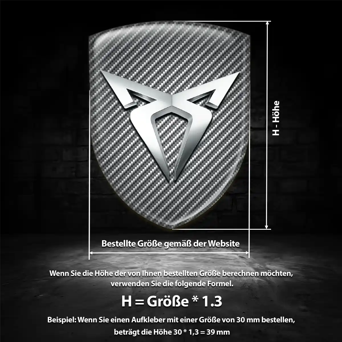 Cupra Aufkleber 3D Gel Wappen Hohe Qualität