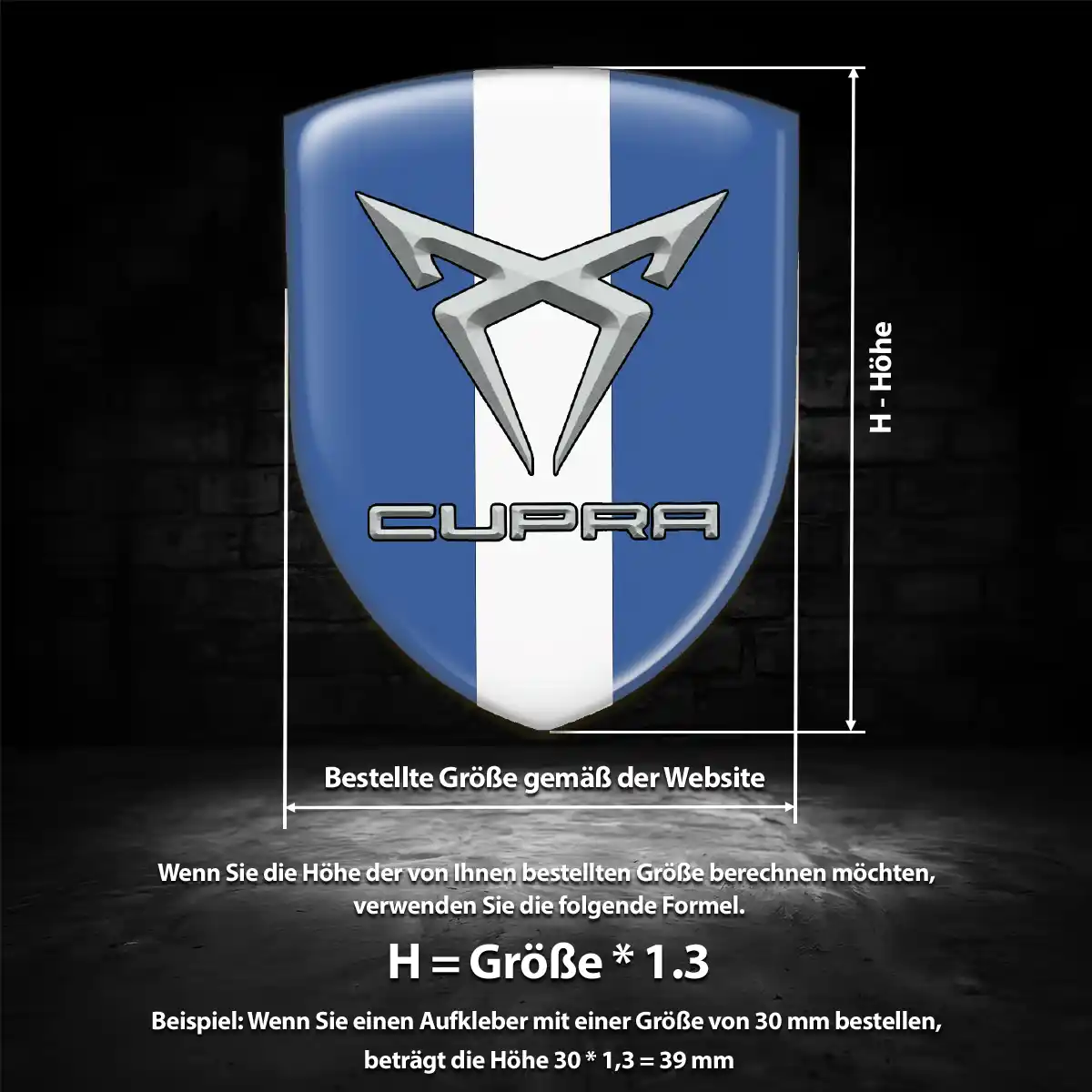 Cupra Aufkleber 3D Gel Wappen Premium-Edition