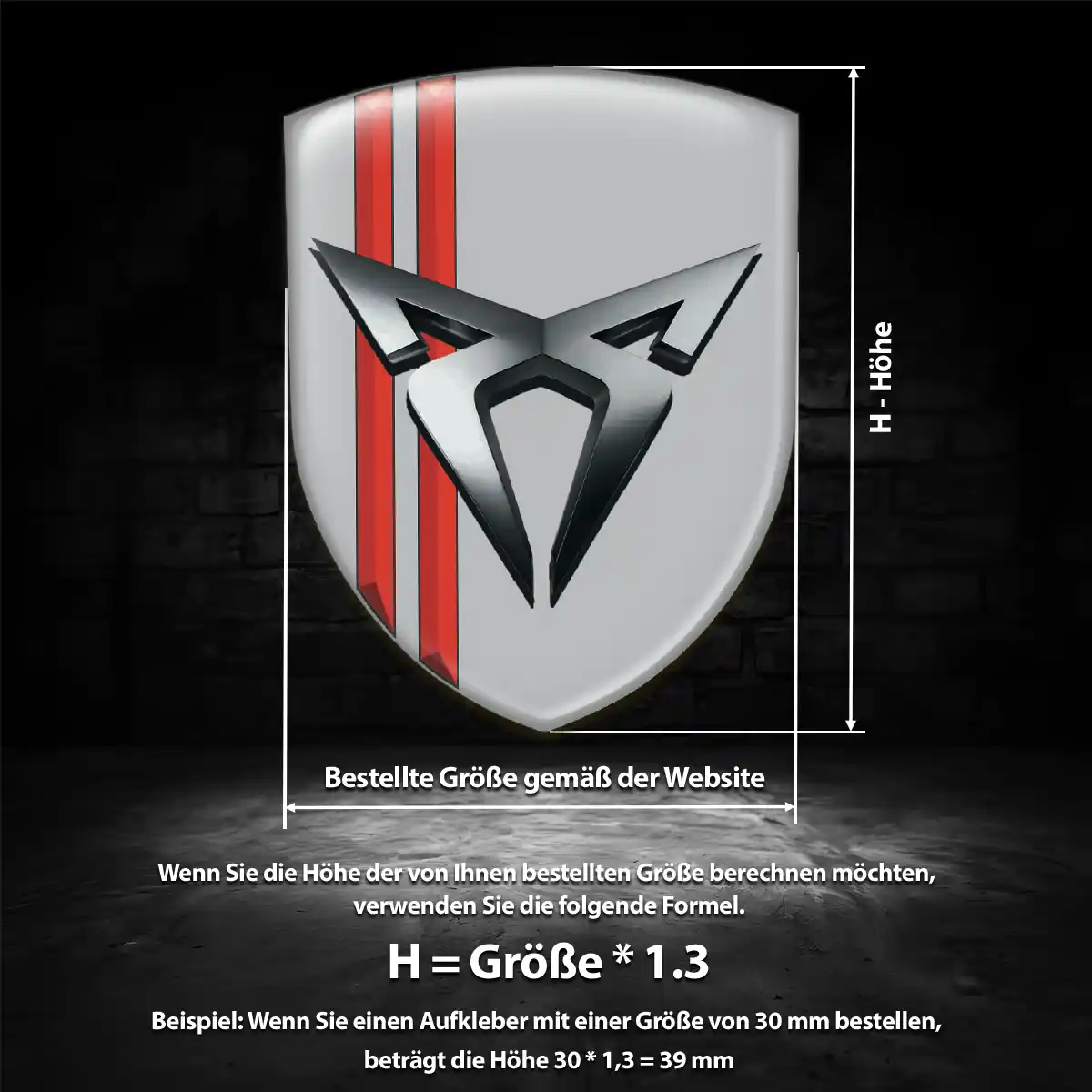 Cupra Aufkleber Emblem Luxus-Edition