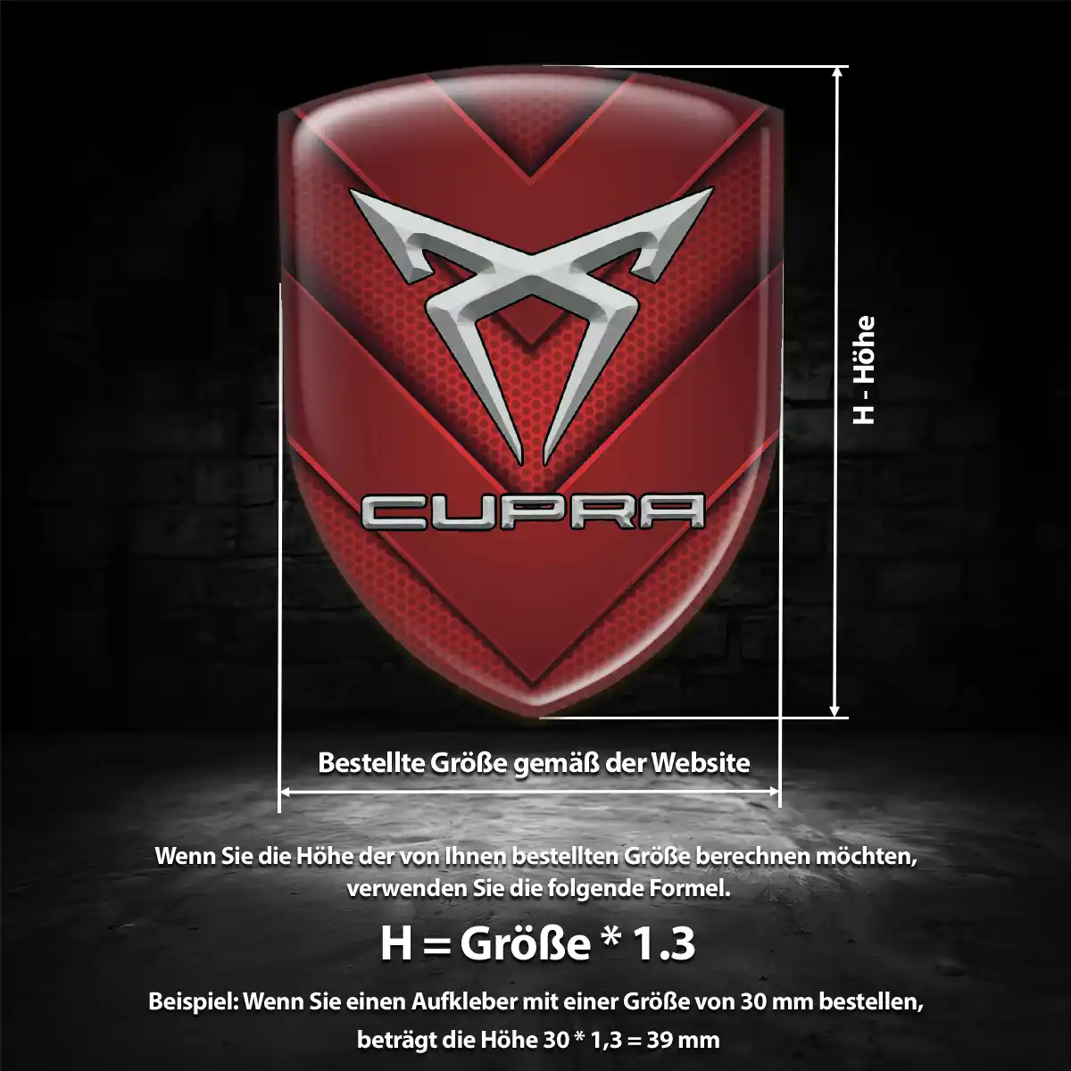 Cupra Aufkleber Emblem Premiumqualität