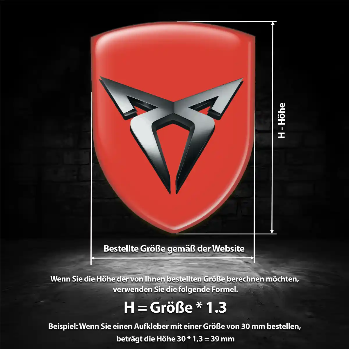 Cupra Aufkleber Emblem Wappen Auto Premium-Edition