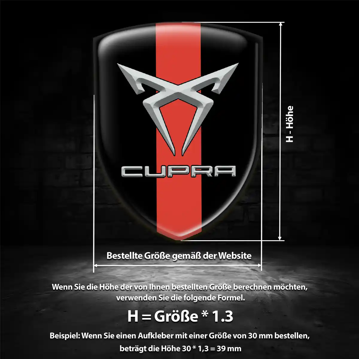 Cupra Aufkleber Emblem Wappen Premium-Edition