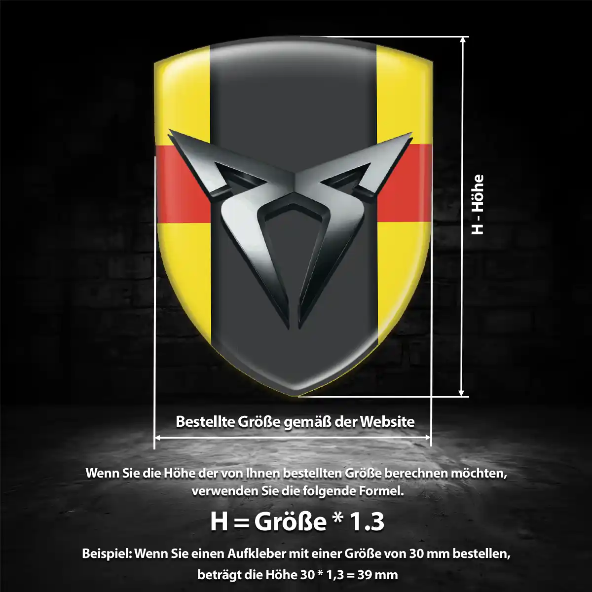 Cupra Aufkleber Wappen Emblem Auto Premium-Edition