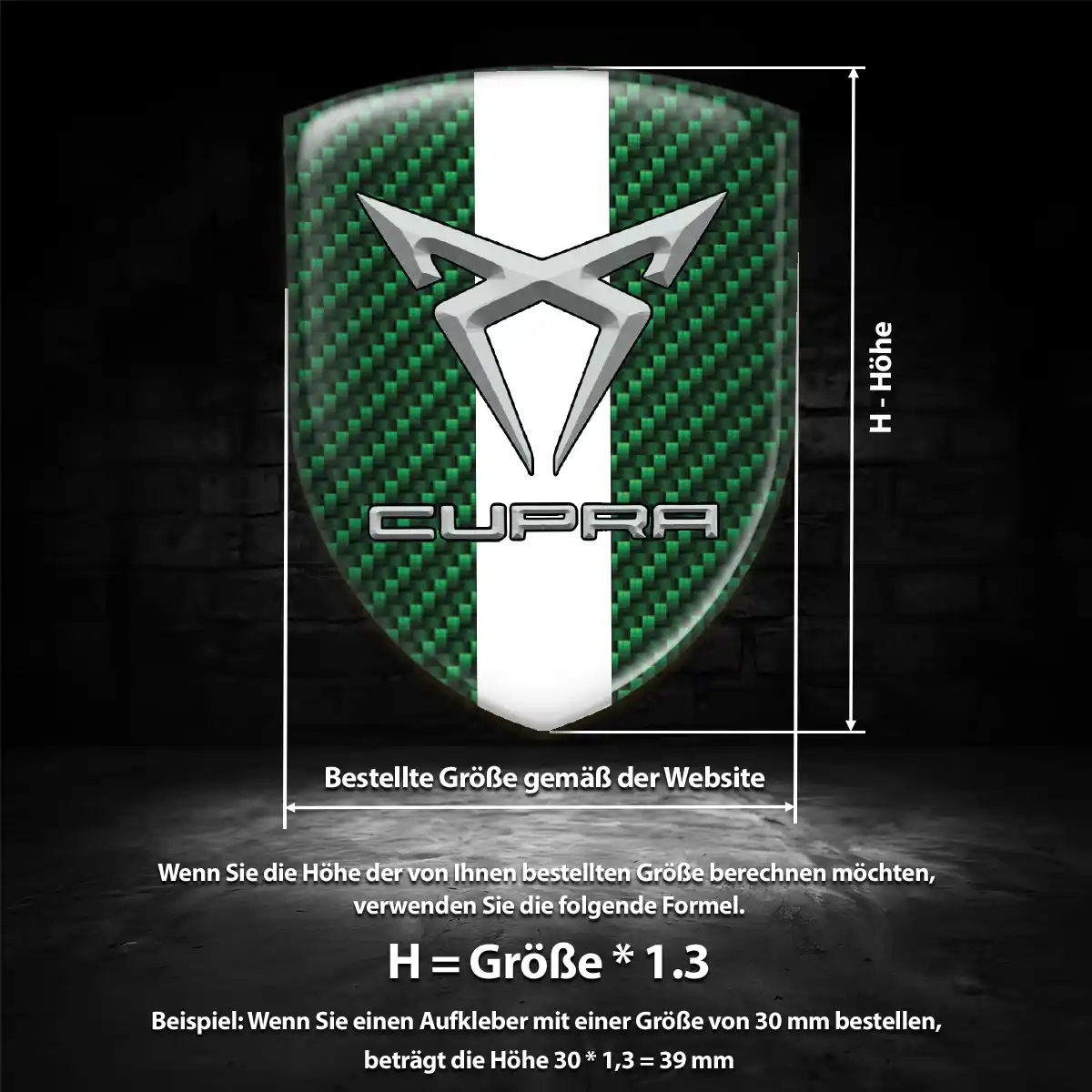 Cupra Aufkleber Wappen Emblem Premium-Edition