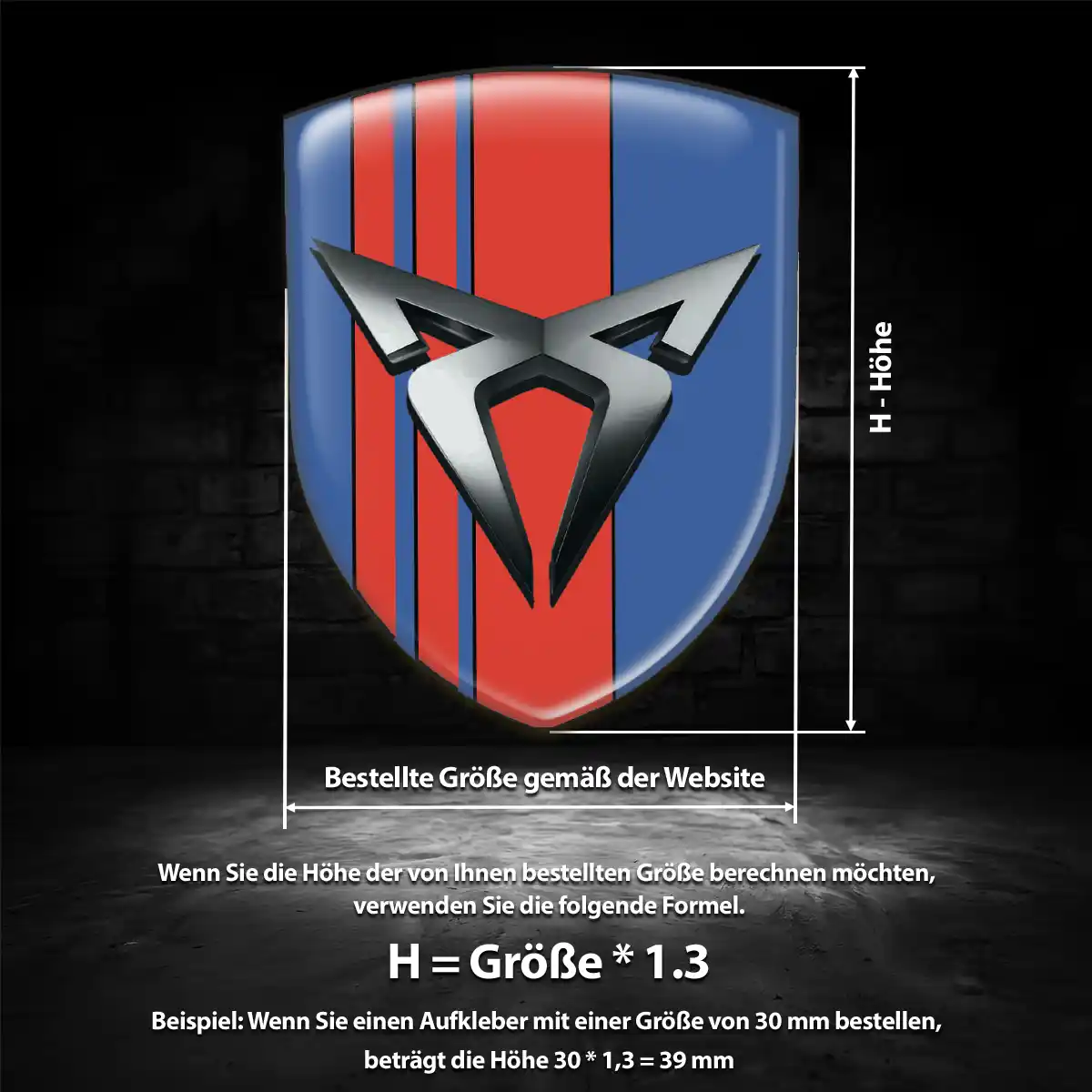 Cupra Emblem Aufkleber Wappen Premiumqualität