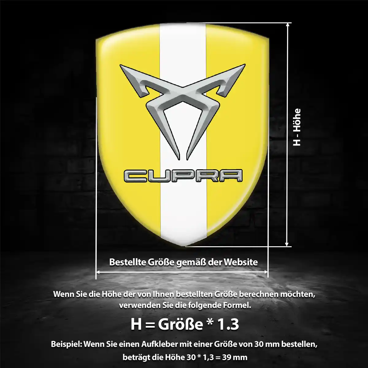 Cupra Silikon Aufkleber Wappen Premiumqualität