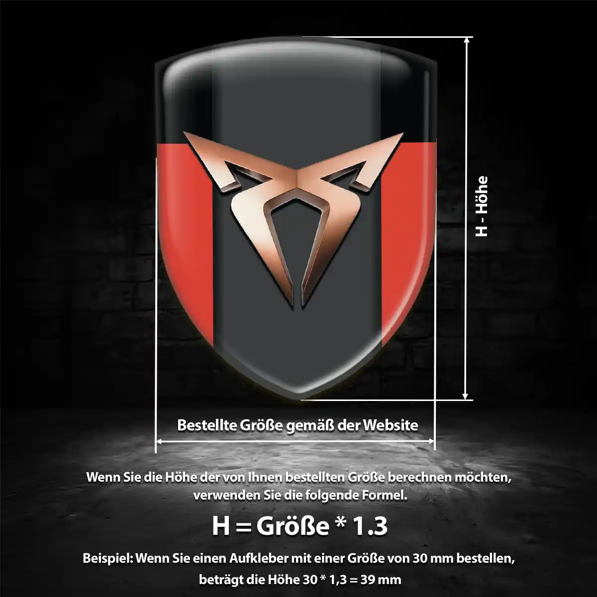 Cupra Wappen Emblem Aufkleber Auto Premium-Edition