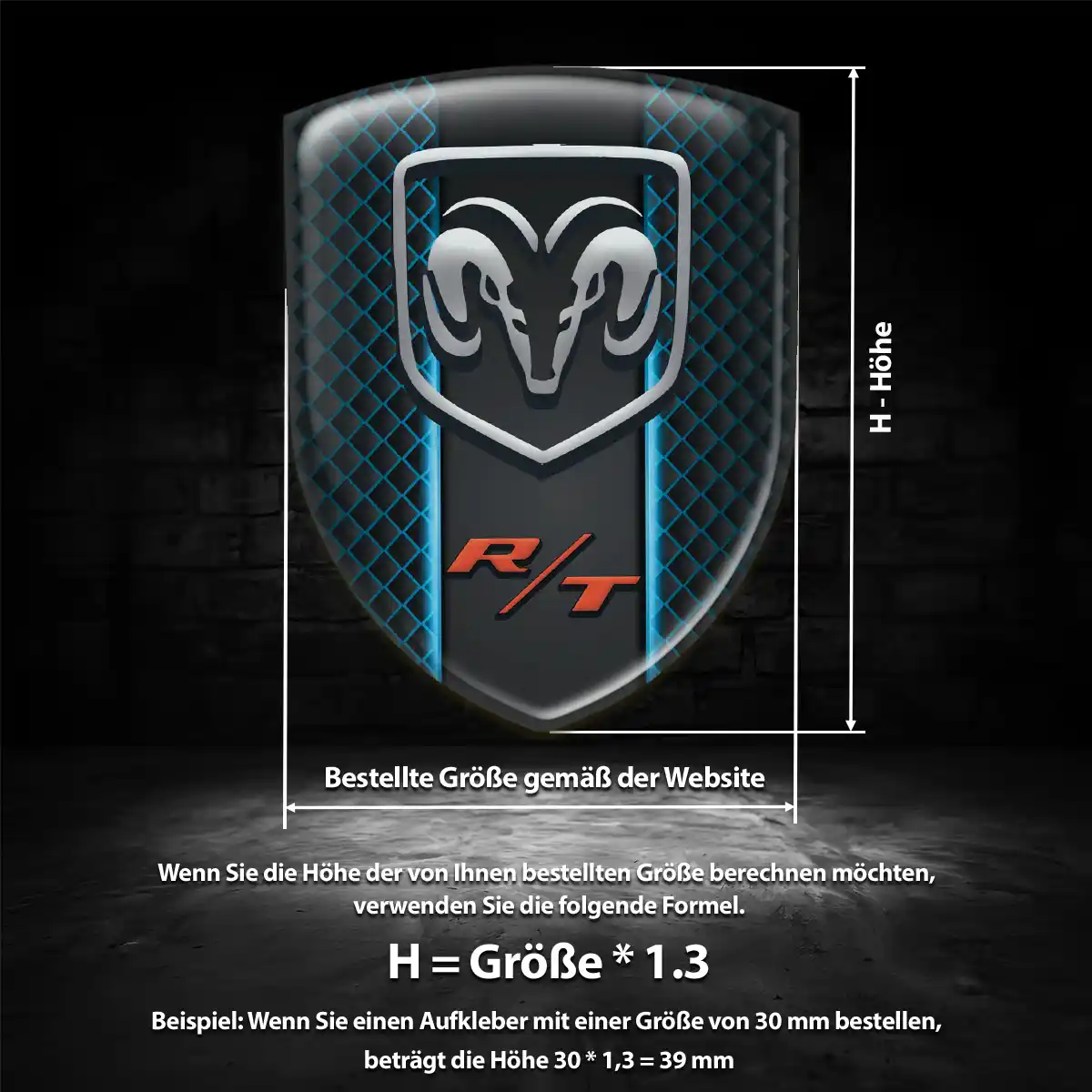 Dodge 3D Gel Aufkleber Auto Stilvolles Design