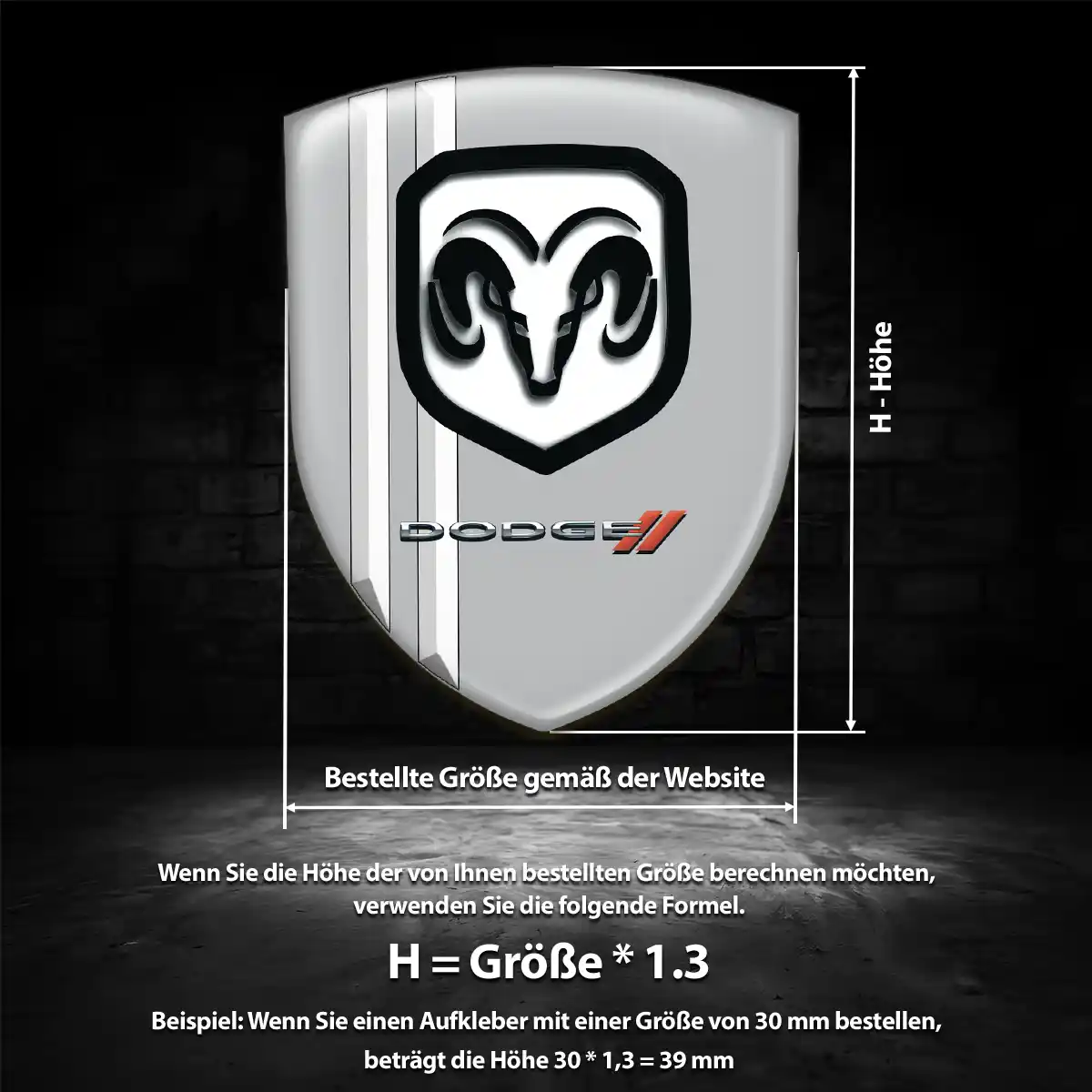 Dodge 3D Gel Aufkleber Emblem Hohe Qualität