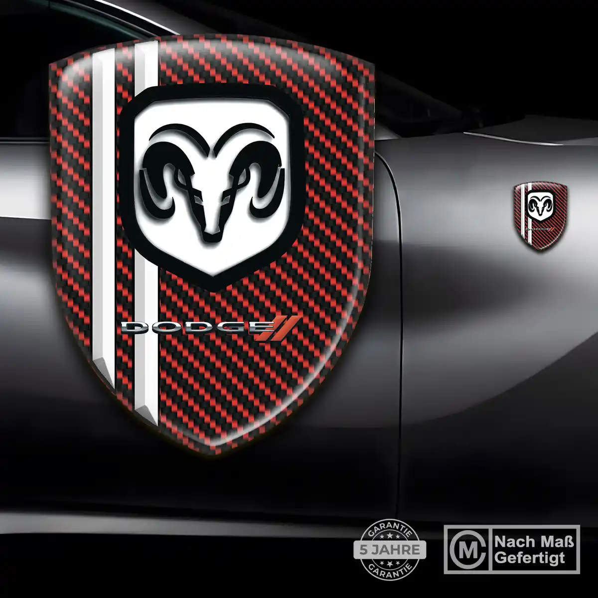 Dodge 3D Gel Aufkleber Emblem Stilvolles Design