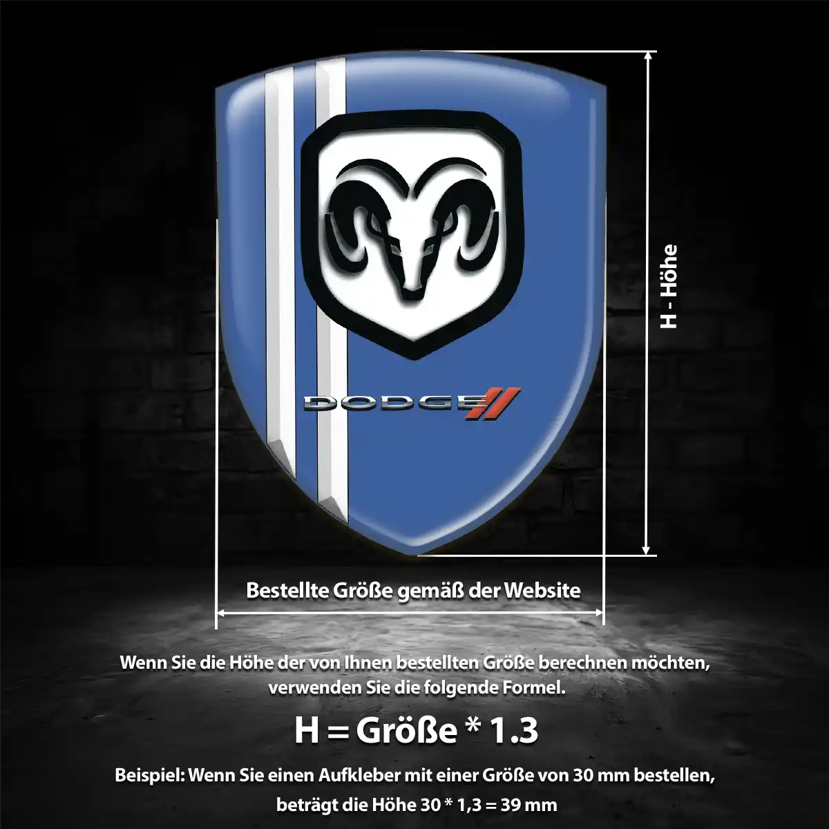 Dodge 3D Gel Aufkleber Silikon Auto Stilvolles Design