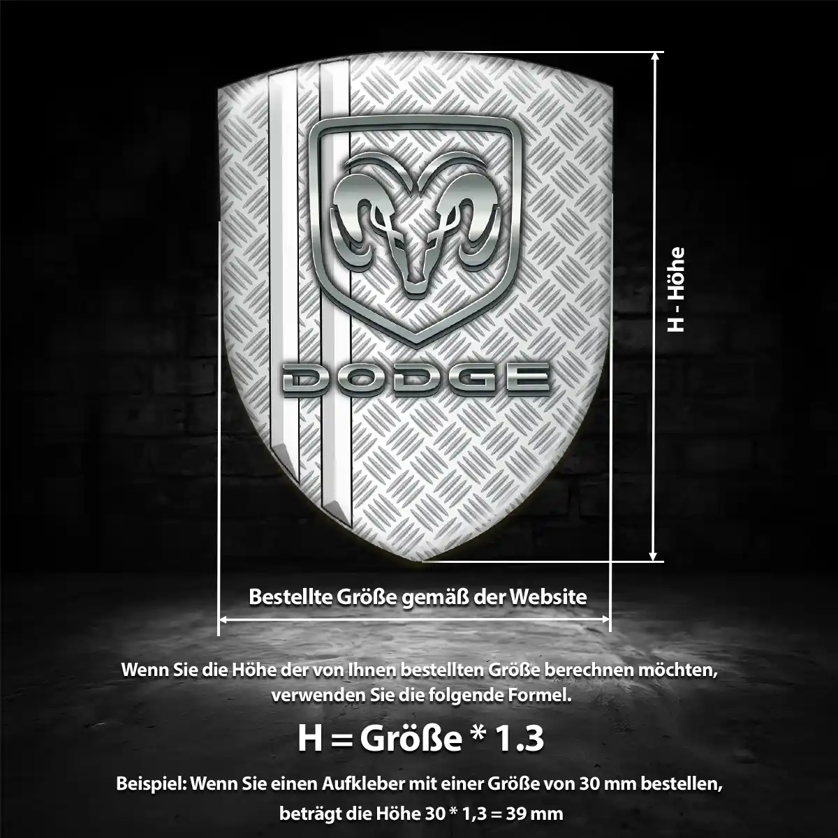 Dodge 3D Gel Aufkleber Silikon Stilvolles Design