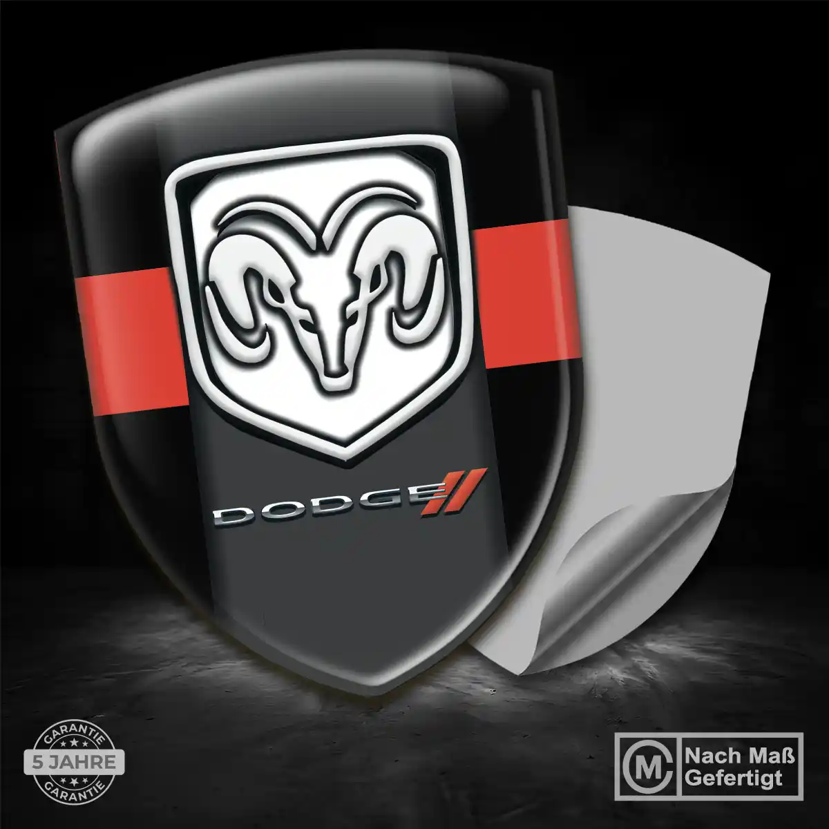 Dodge 3D Gel Aufkleber Stilvolles Design