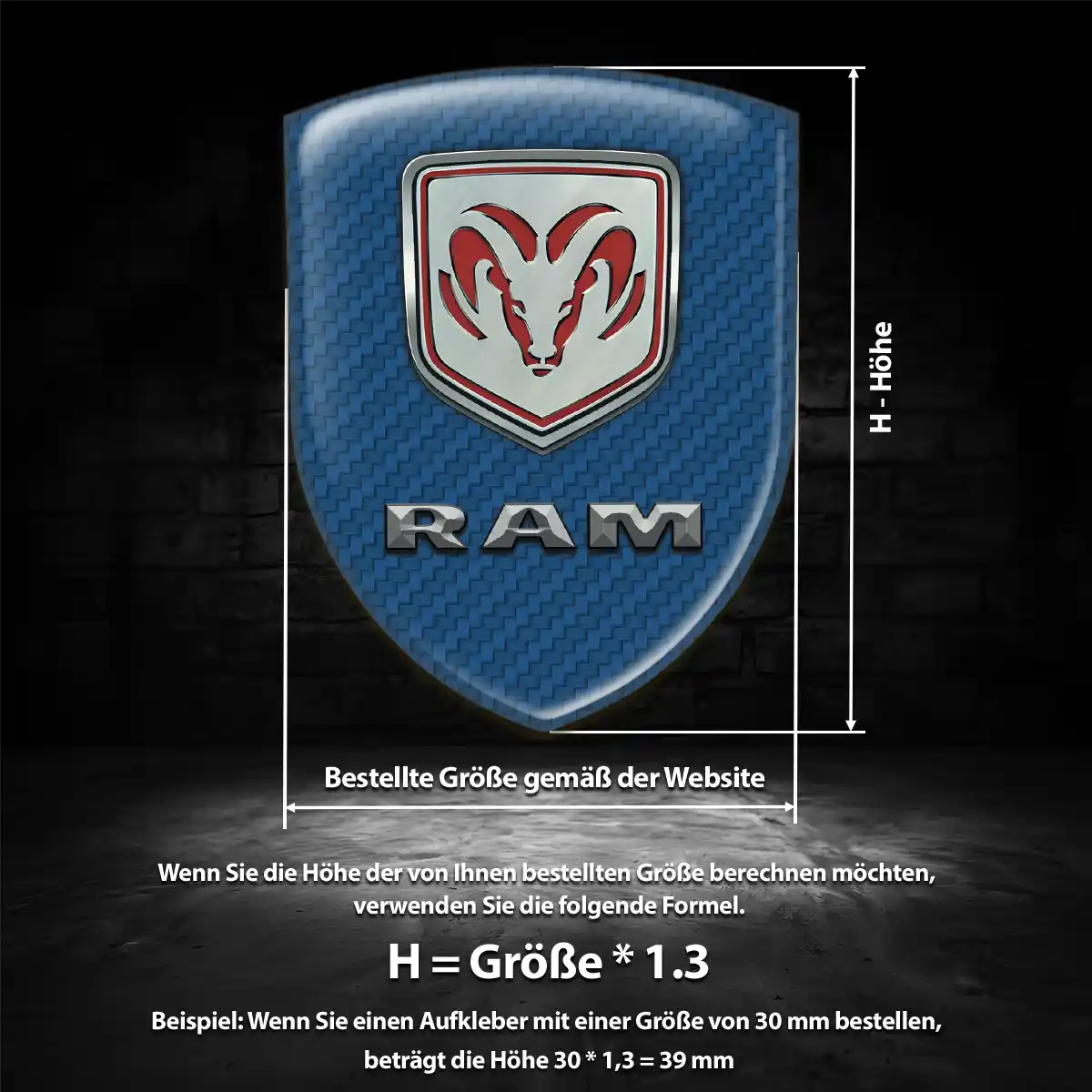 Dodge 3D Gel Aufkleber Wappen Auto Stilvolles Design