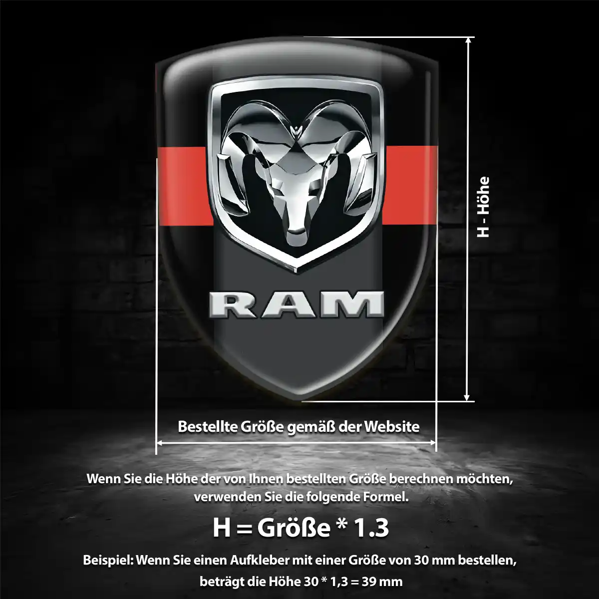 Dodge 3D Gel Aufkleber Wappen Hohe Qualität