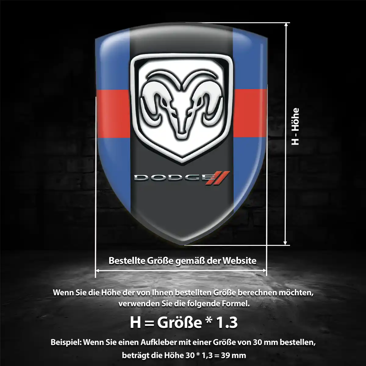 Dodge Aufkleber 3D Gel Emblem Auto Stilvolles Design