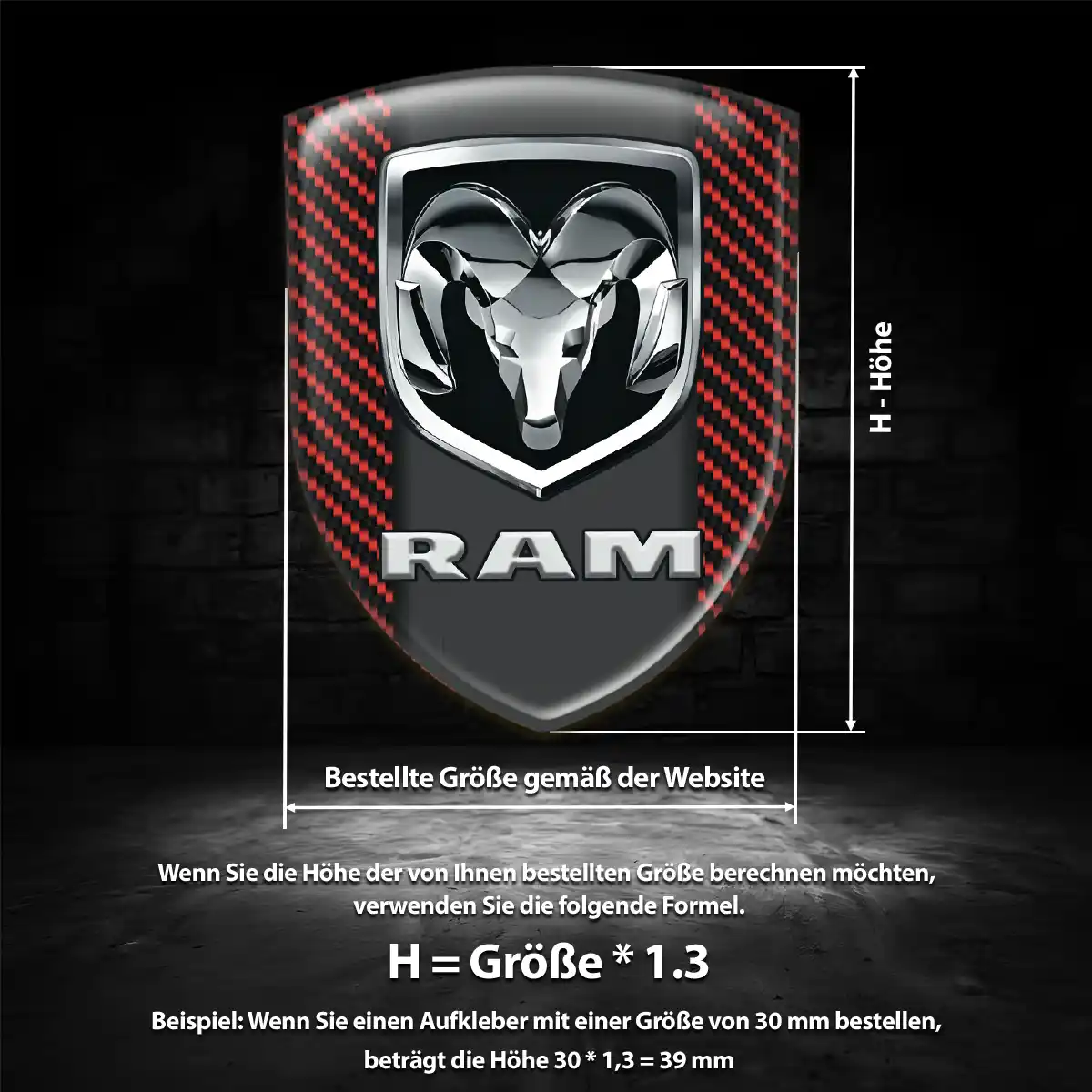 Dodge Aufkleber 3D Gel Emblem Hohe Qualität
