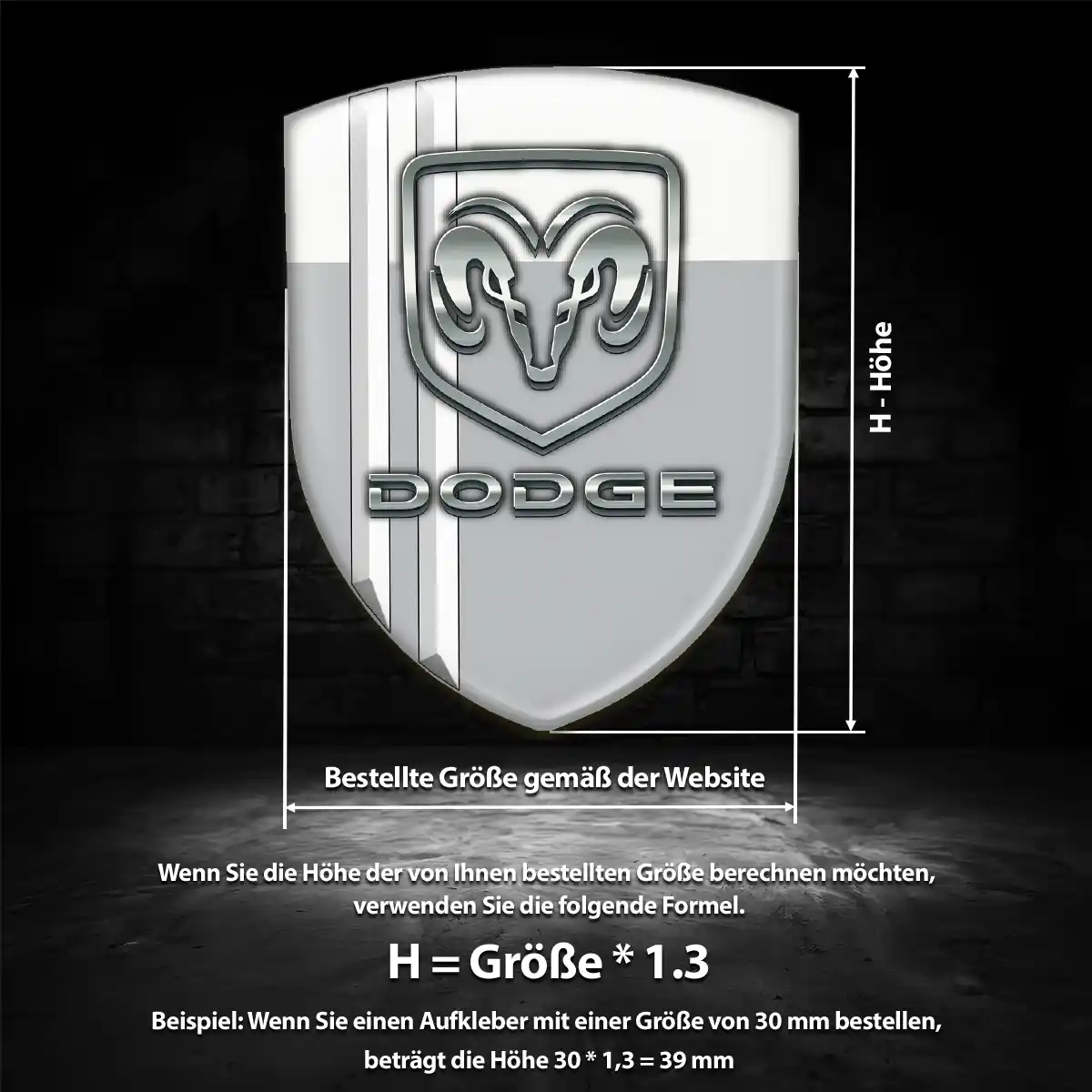 Dodge Aufkleber 3D Gel Embleme Hohe Qualität