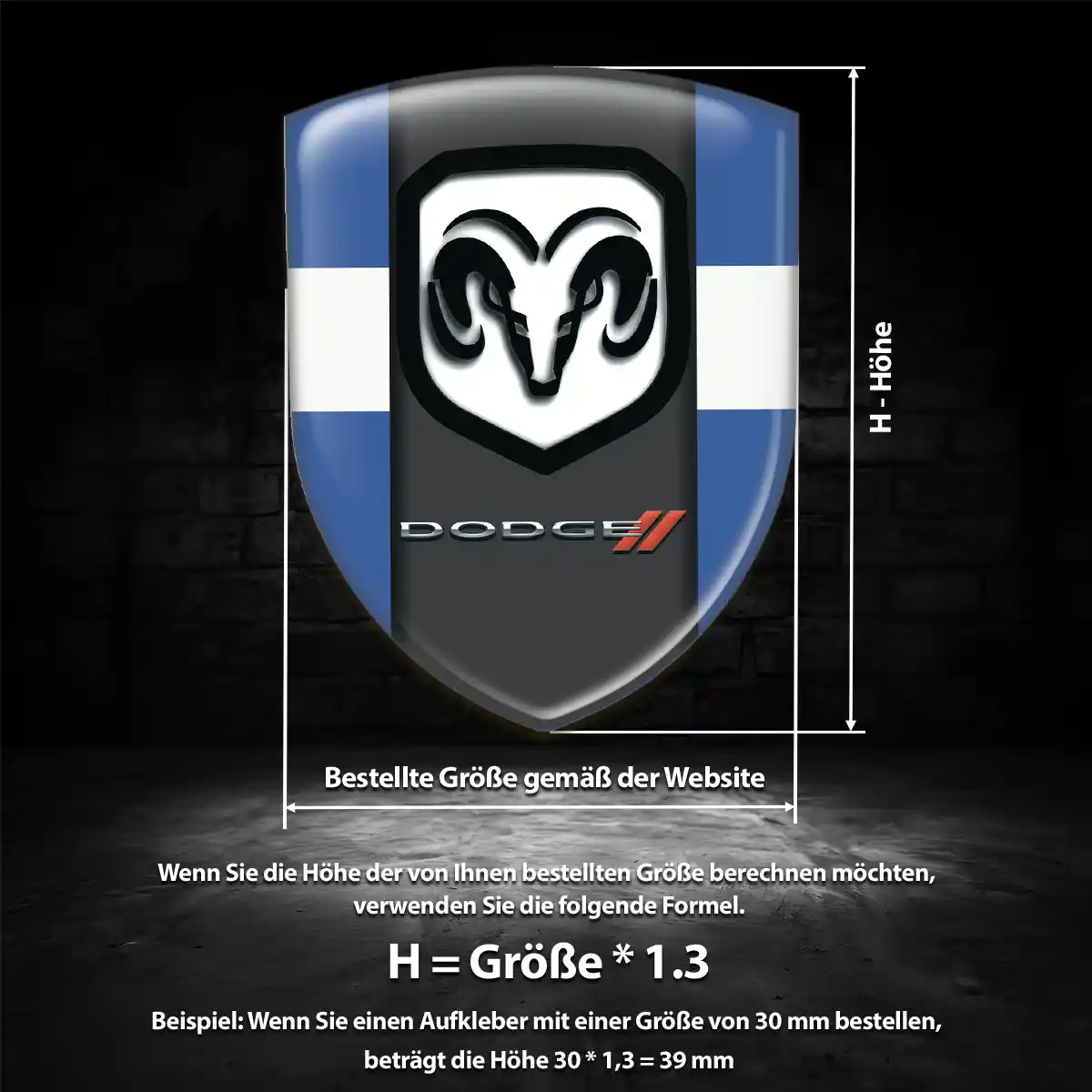 Dodge Aufkleber 3D Gel Silikon Hohe Qualität