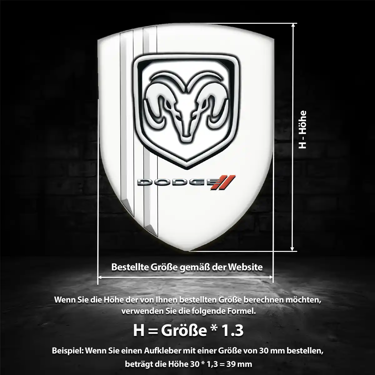Dodge Aufkleber 3D Gel Wappen Auto Stilvolles Design