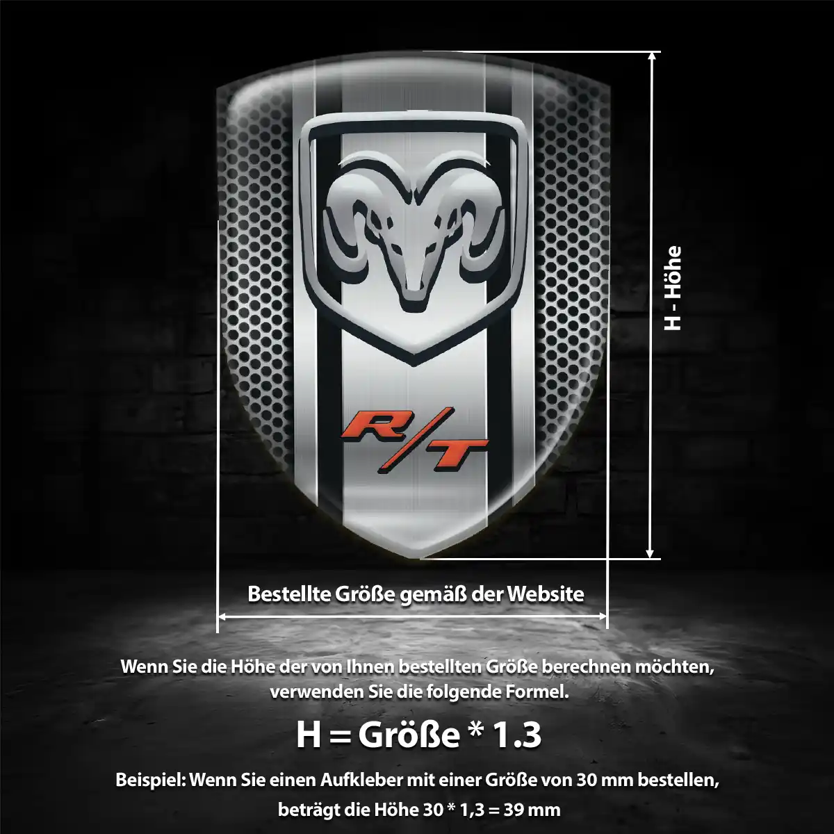 Dodge Aufkleber Emblem Hohe Qualität